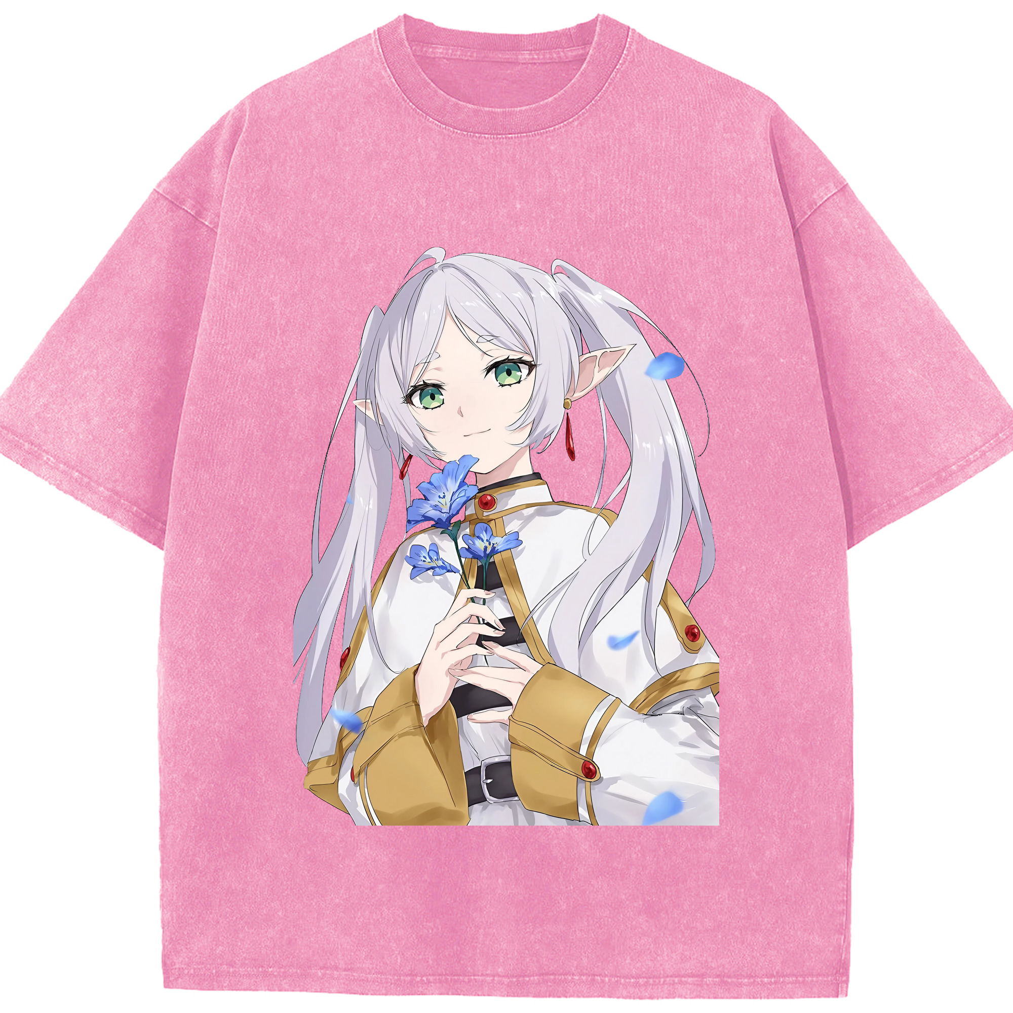 （画像用） 葬送のフリーレン Frieren 綿100% ヴィンテージ風 半袖Tシャツ（フロントプリント）